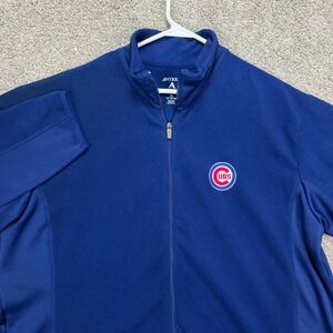 Chicago Cubs‎ Full Zip Fleece Jacket XL Navy Blue Embroidered Logo Antigua MLB